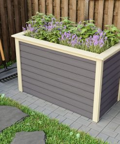 Karibu Hochbeet terragrau 690x1330x820 mm Hochbeet Pflanzkasten Frühbeet Gartenbeet