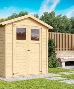 Karibu Holz Gartenhaus Hombach naturbelassen 14mm Wandstärke