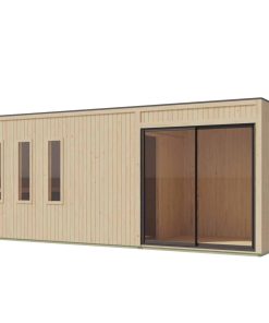 Karibu Saunahaus Ambra schwarz inkl. Saunaofen 9kW integr. Strg.