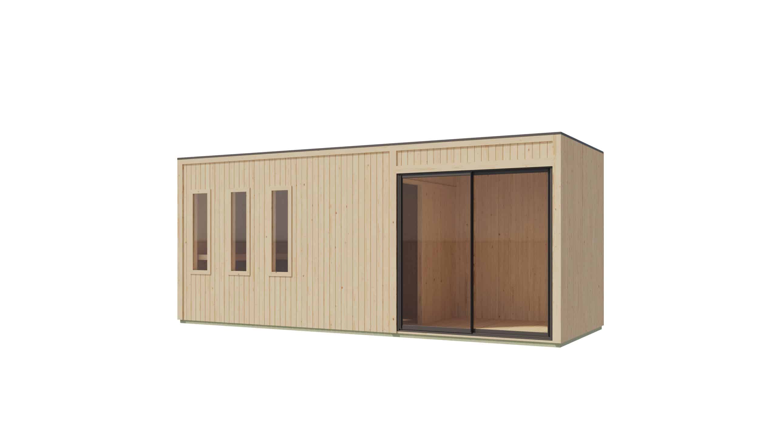 Karibu Saunahaus Ambra schwarz inkl. Saunaofen 9kW integr. Strg.