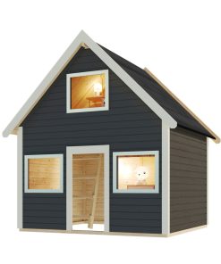 Karibu Spielhaus Kalle terragrau 2 Etagen inkl. Holzleiter