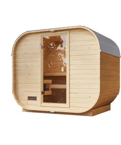 Karibu Würfelsaunahaus Louisa Plus inkl. Saunaofen 9kW integr. Strg.