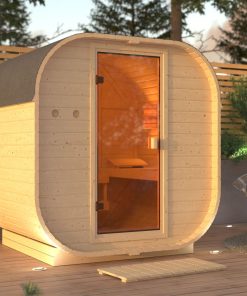 Karibu Würfelsaunahaus Louisa inkl. Ofen 9 kW integr. Strg optional mit Dacheindeckung