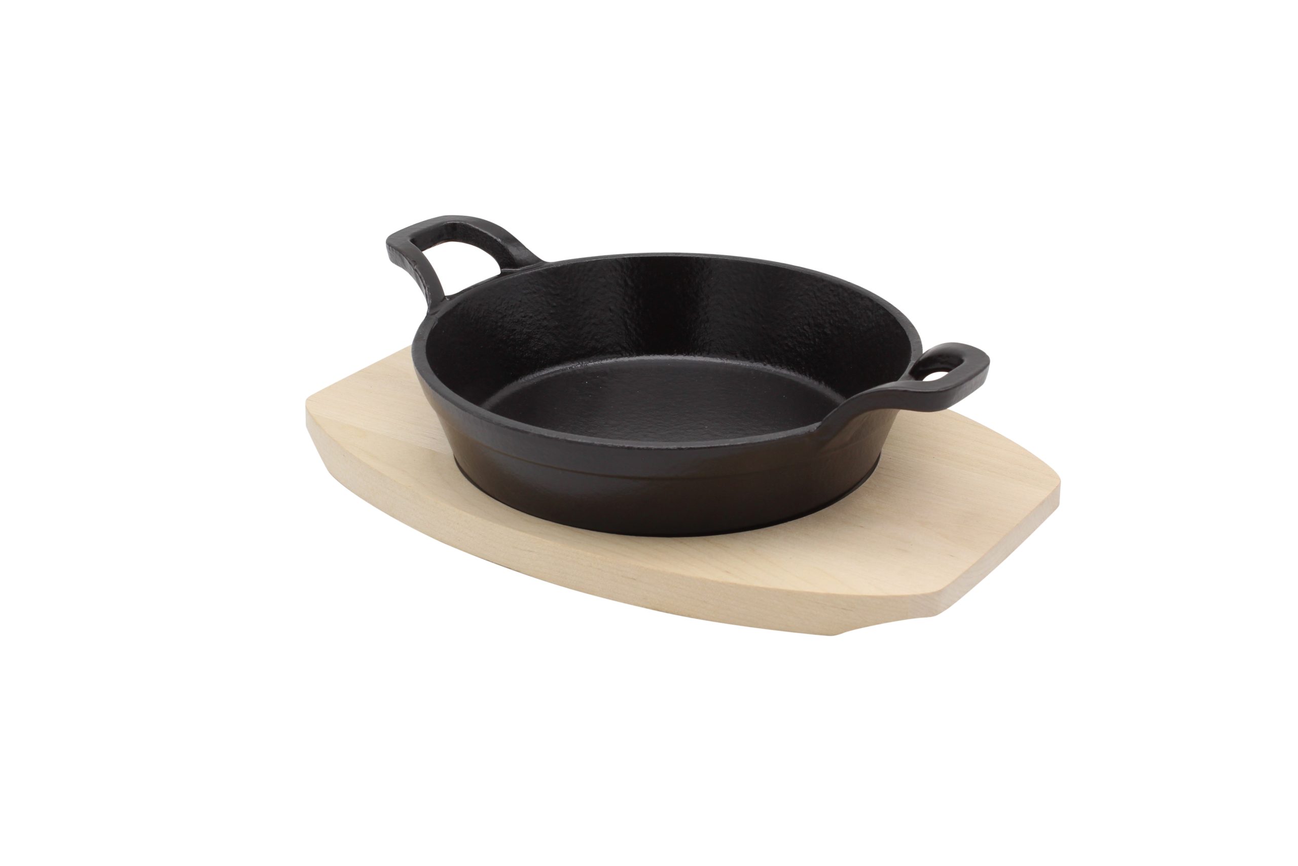 Karlkrüger Eisenguss Servierpfanne mit Holzteller Toledo