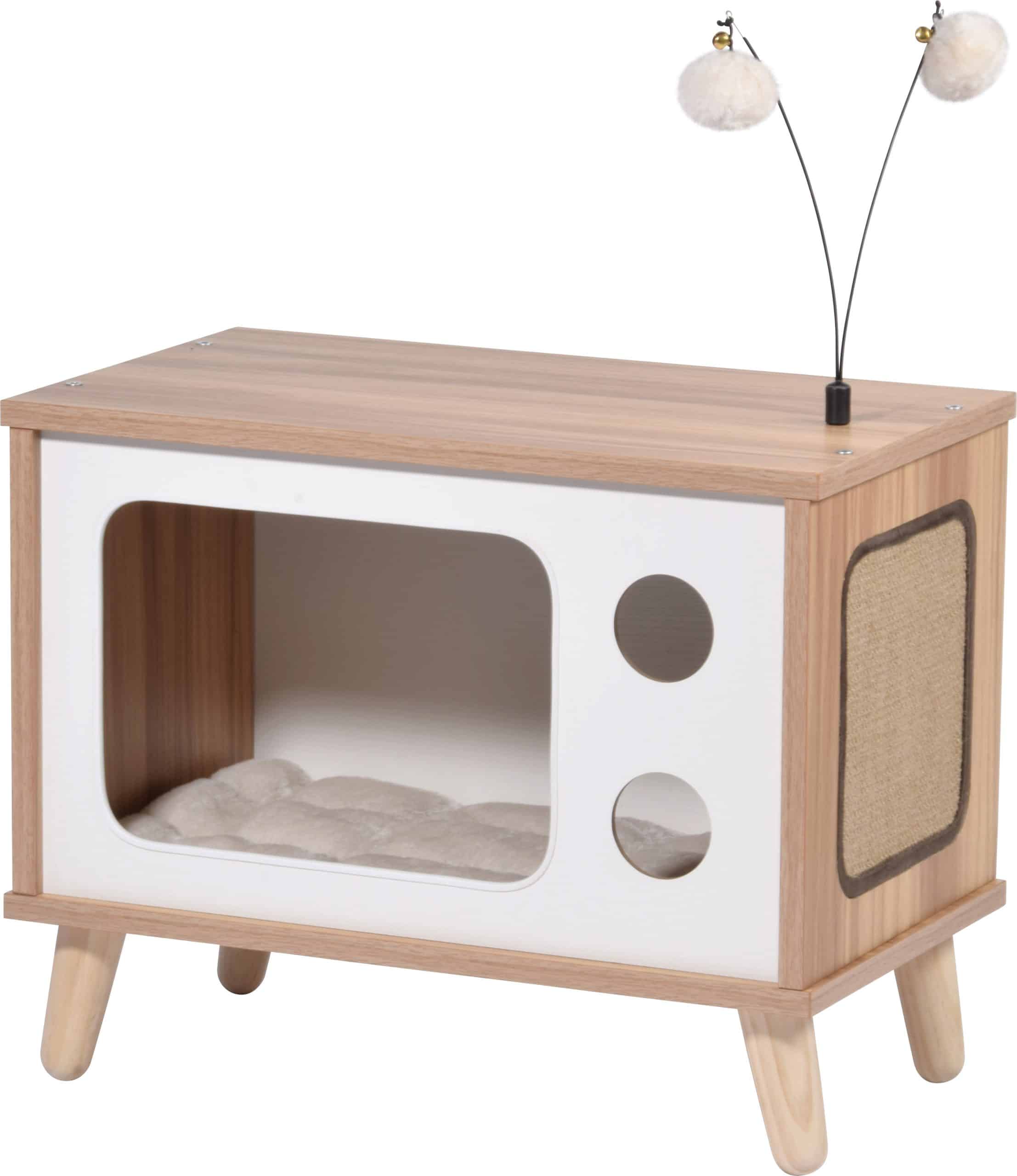 Katzenhöhle TV-Design mit Spielbällen