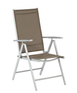 Klappsessel Gartenstuhl Hochlehner Gartenmöbel Sitz Merxx Amalfi Alurahmen taupe