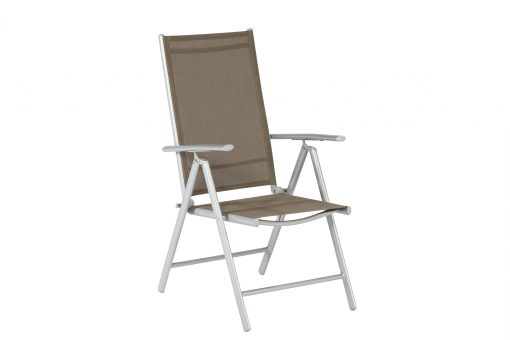 Klappsessel Gartenstuhl Hochlehner Gartenmöbel Sitz Merxx Amalfi Alurahmen taupe