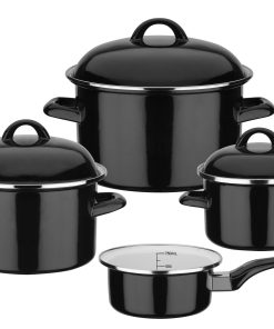 Kochtopf-Set Emaille Black & White 7-tlg.