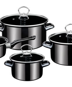 Kochtopf-Set Emaille Profi-Black-Star 7-tlg.