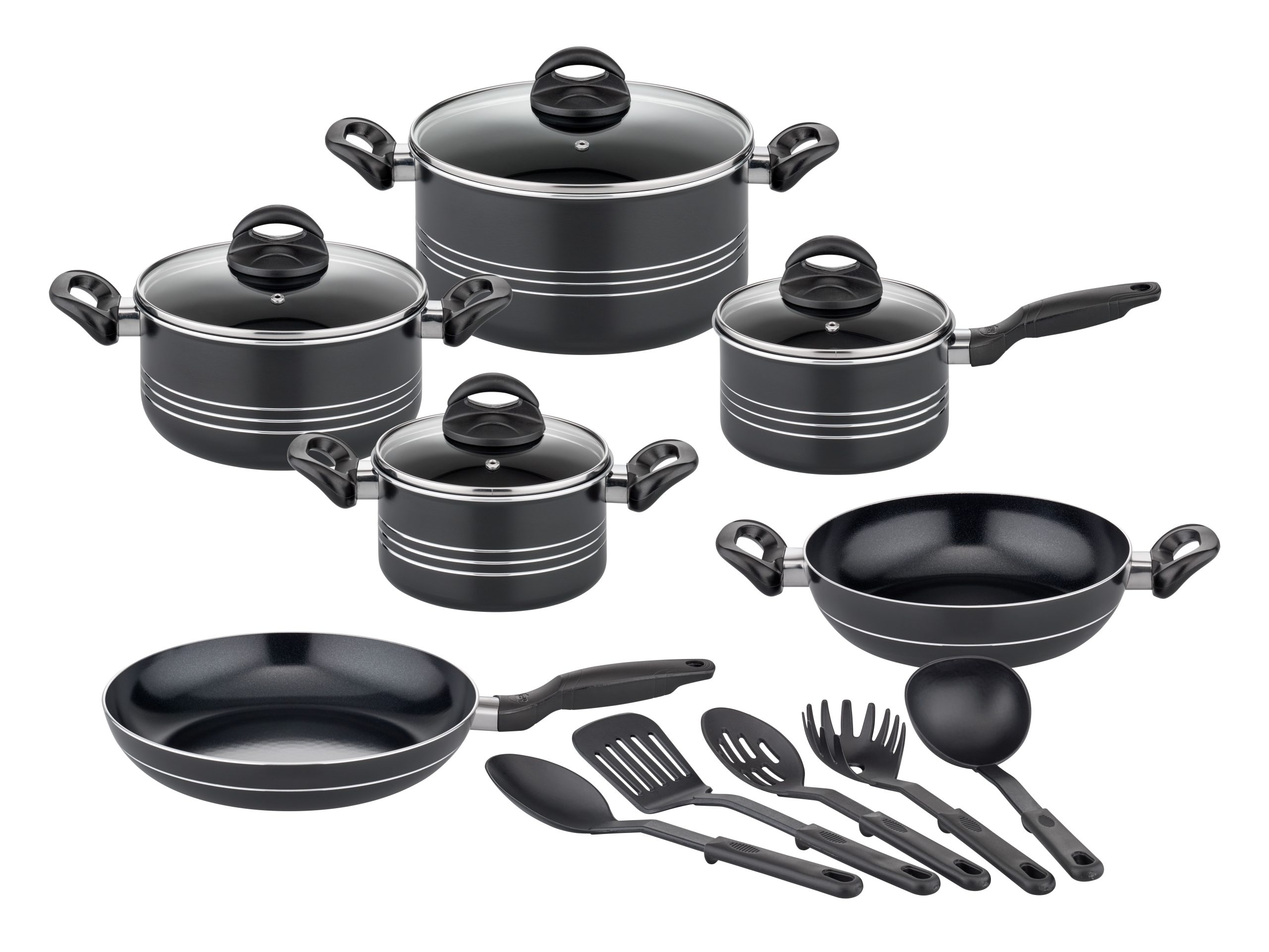 Kochtopf-Set Milano Nero 15-tlg.