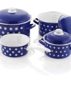 Kochtopf-Set Pünktchen 7-tlg. blau-weiß