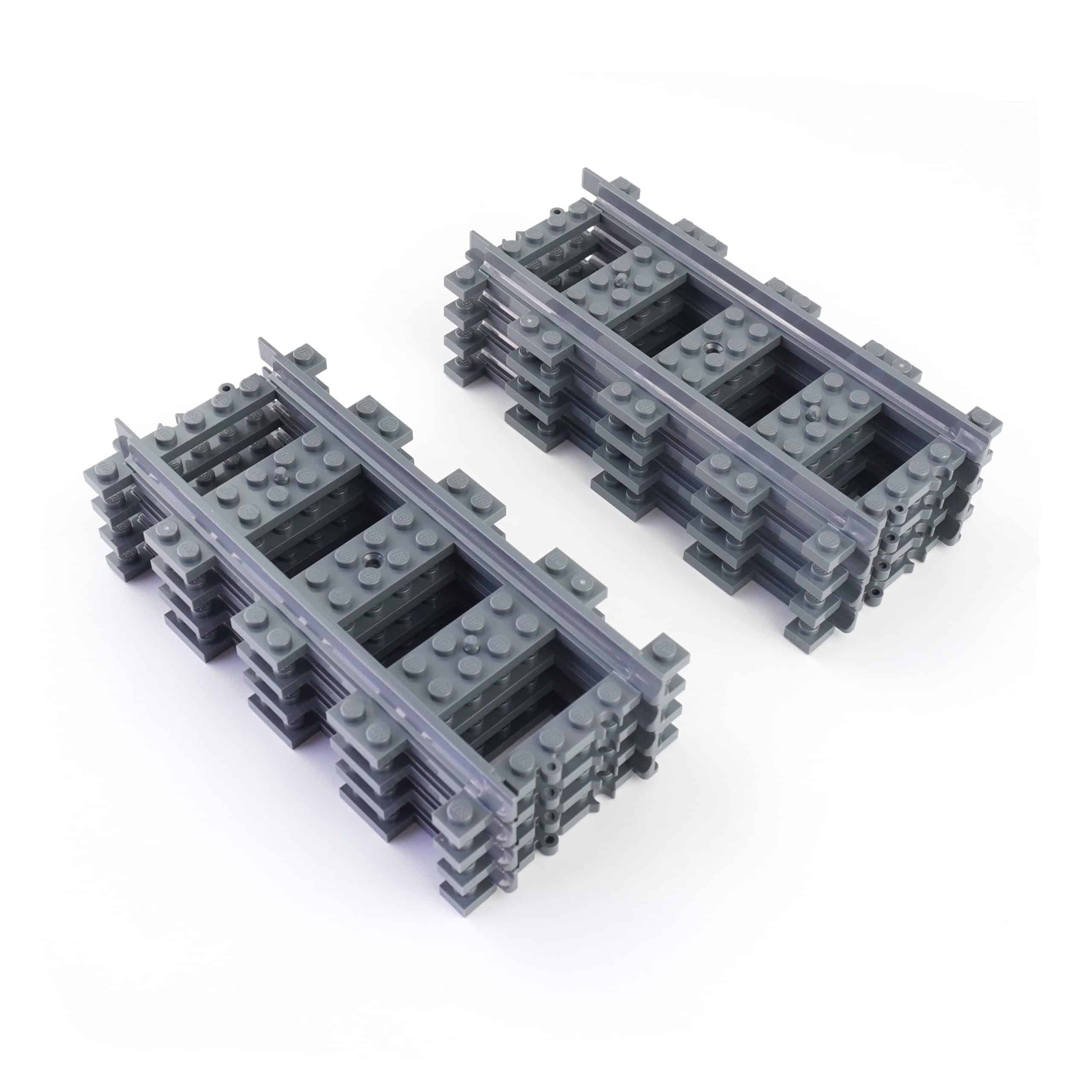 LEGO® City Eisenbahn Gerade Schienen Dunkelgrau - 53401 - Teile 100x