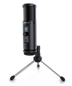 LIAM&DAAN Podcast Mikrofon mit Monitorfunktion & Dreibeinstativ 192 kHz - 20 Hz bis 20 kHz