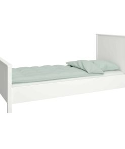 Landhaus Einzelbett 90x200 Bett weiß Kinder Jugendbett Gästebett Bettgestell