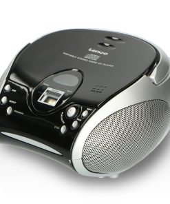Lenco SCD-24 Black/Silver Tragbares FM-Radio mit CD-Player Kopfhöreranschluß Silber/Schwarz