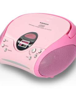 Lenco SCD-24 Pink - Tragbares FM-Radio mit CD-Player - Kopfhöreranschluß - Pink