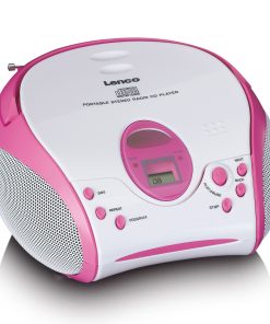 Lenco SCD-24PK kids - Tragbares FM-Radio mit CD-Player - Kopfhöreranschluß - Pink