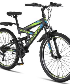 Licorne Bike Strong V Premium Mountainbike in 24 und 26 Zoll - Fahrrad für Jungen