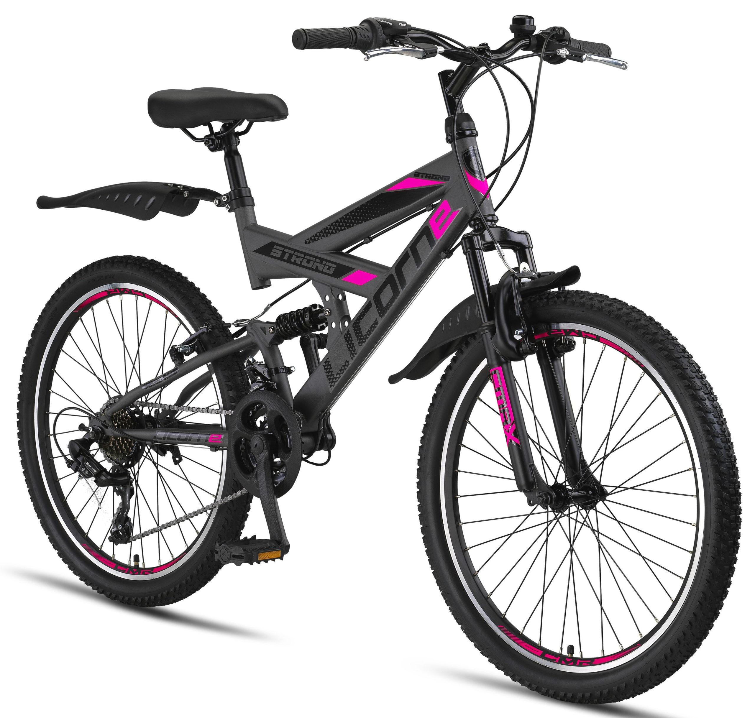 Licorne Bike Strong V Premium Mountainbike in 24 und 26 Zoll - Fahrrad für Jungen