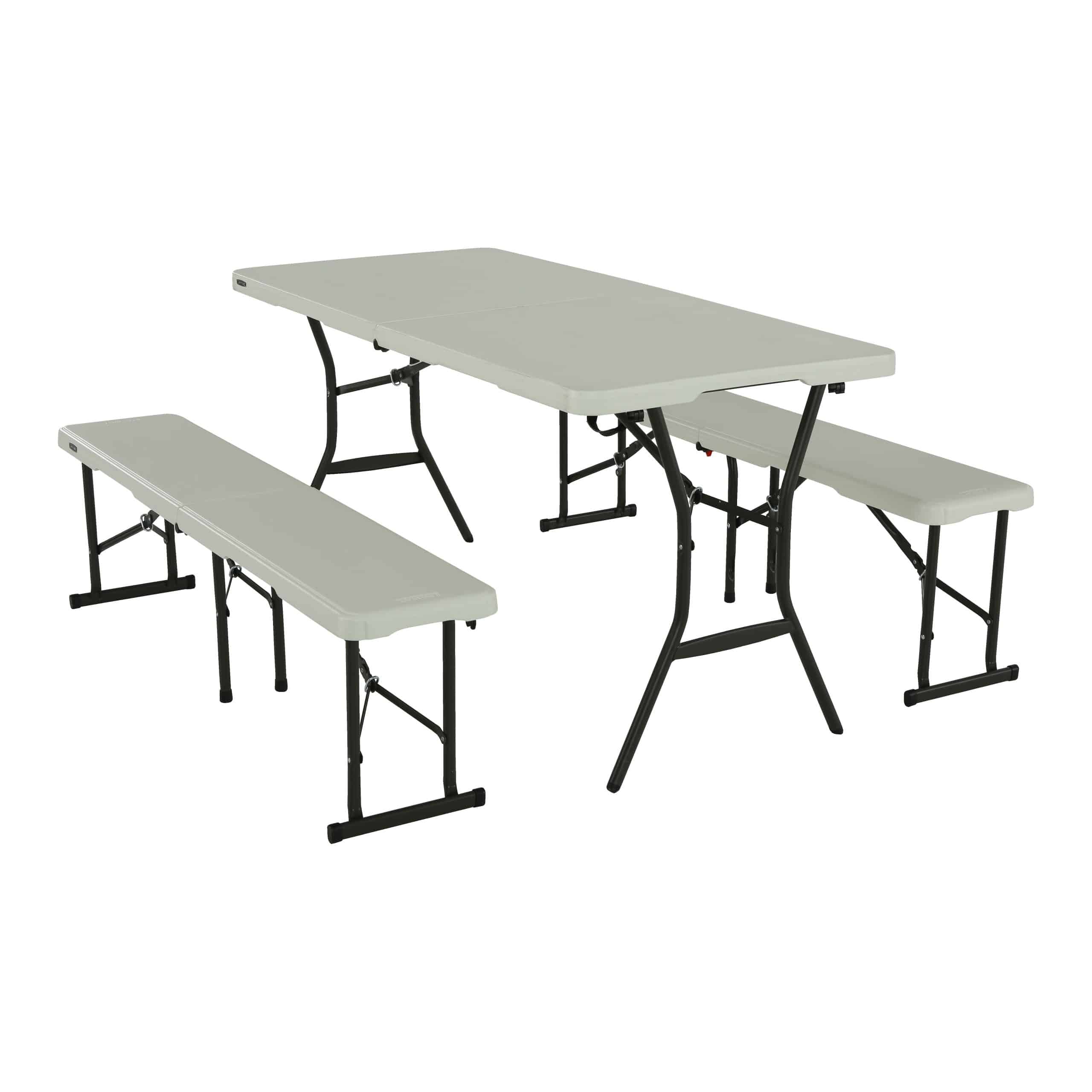 Lifetime Kunststoff Bierzeltgarnitur 3-teilig   Weiß   182x76x74 cm