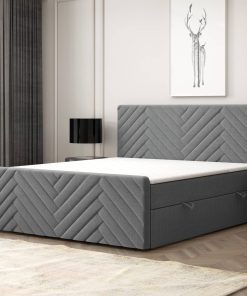 M-Punkt GmbH Boxspringbett GENF Fußteil mit Bettkasten 180 x 200 cm Anthrazit - versch. Ausführungen