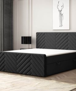 M-Punkt GmbH Boxspringbett GENF Fußteil mit Bettkasten 180 x 200 cm Schwarz- versch. Ausführungen