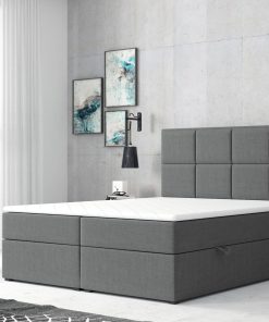 M-Punkt GmbH Boxspringbett NEAPEL mit Bettkasten 180 x 200 cm Anthrazit - versch. Ausführungen