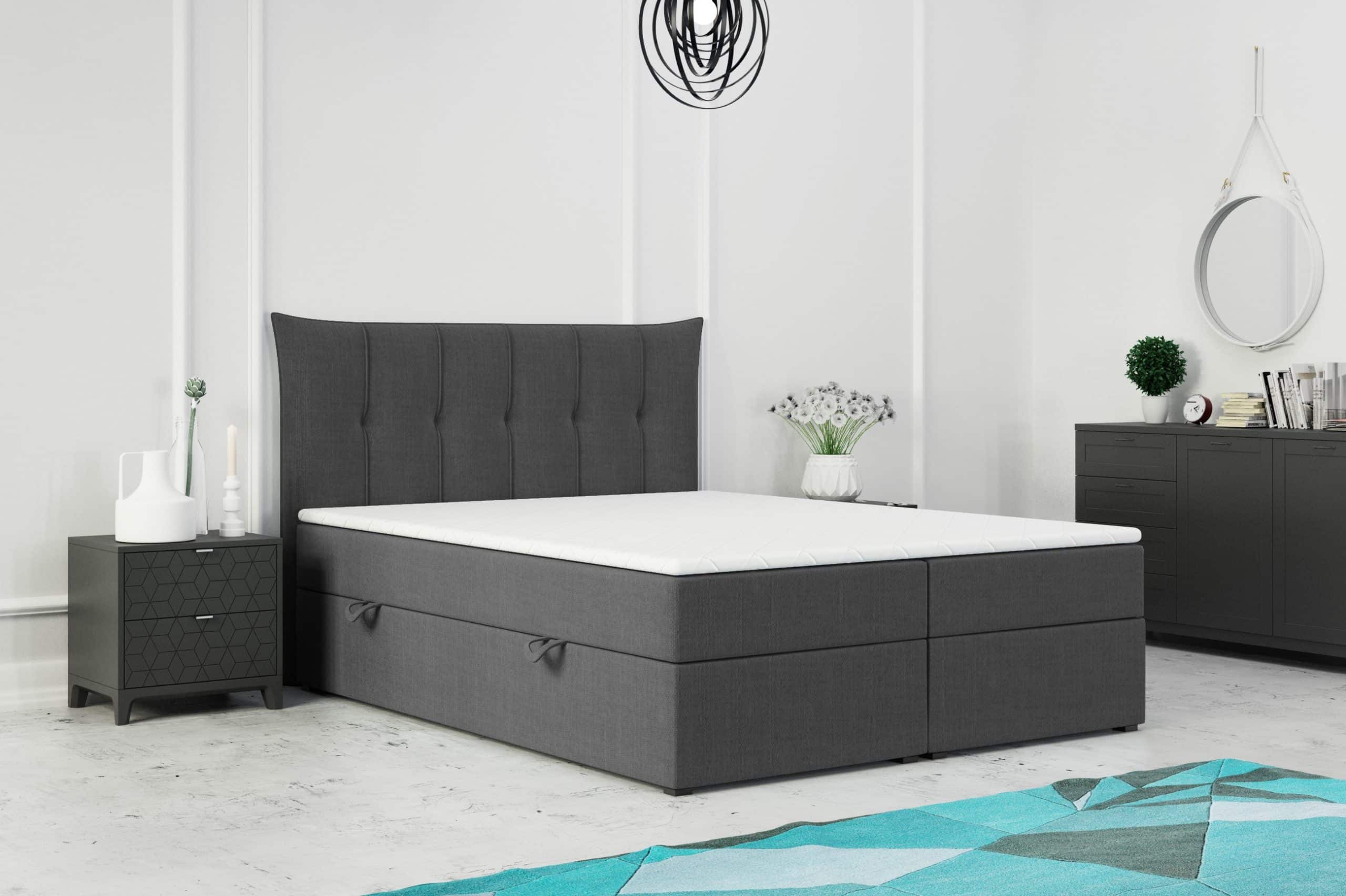 M-Punkt GmbH  Boxspringbett PADUA mit Bettkasten 180 x 200 cm Anthrazit - versch. Ausführungen