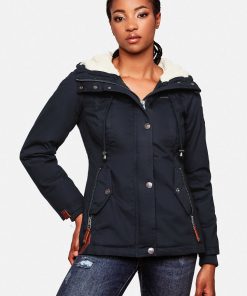 MARIKOO Damen Winterjacke Outdoor Baumwolljacke mit Kapuze Bikoo