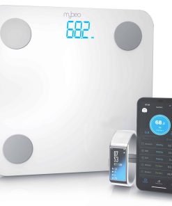 MyBeo Digitale Bluetooth Körperfettwaage Diagnosewaage mit App-Steuerung  weiß
