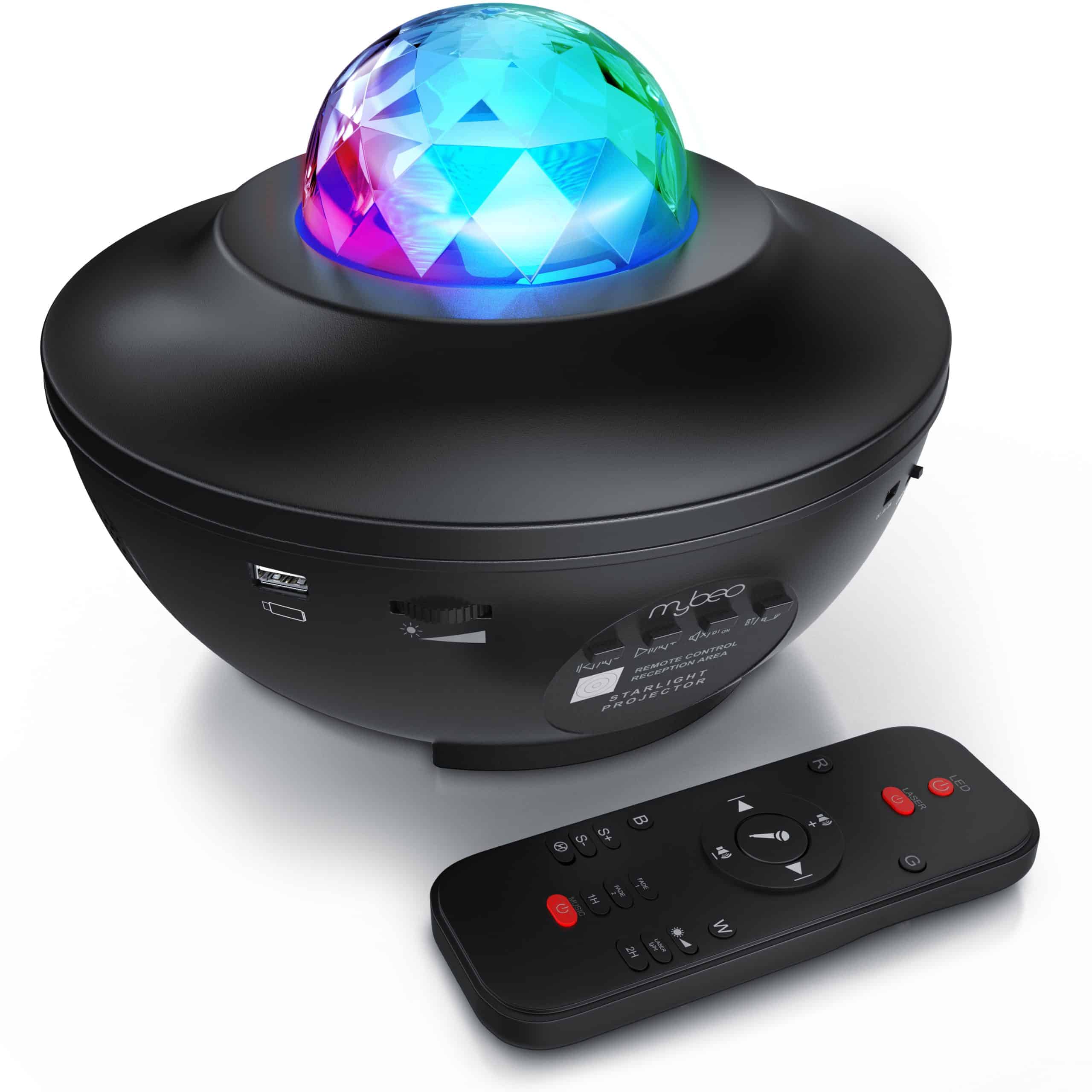 MyBeo LED Sternenhimmel Projektor - Kinder Erwachsene - Sternenprojektor Nachtlicht - Sternenlicht Projektor mit 360°Drehen Ozeanwellen - Bluetooth