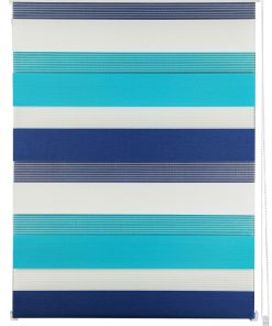 Ondeco Doppelrollo Just Triple Klemmfix  Seitenzugrollo Blickdicht Klemmfix Farbe: Aqua-Navy