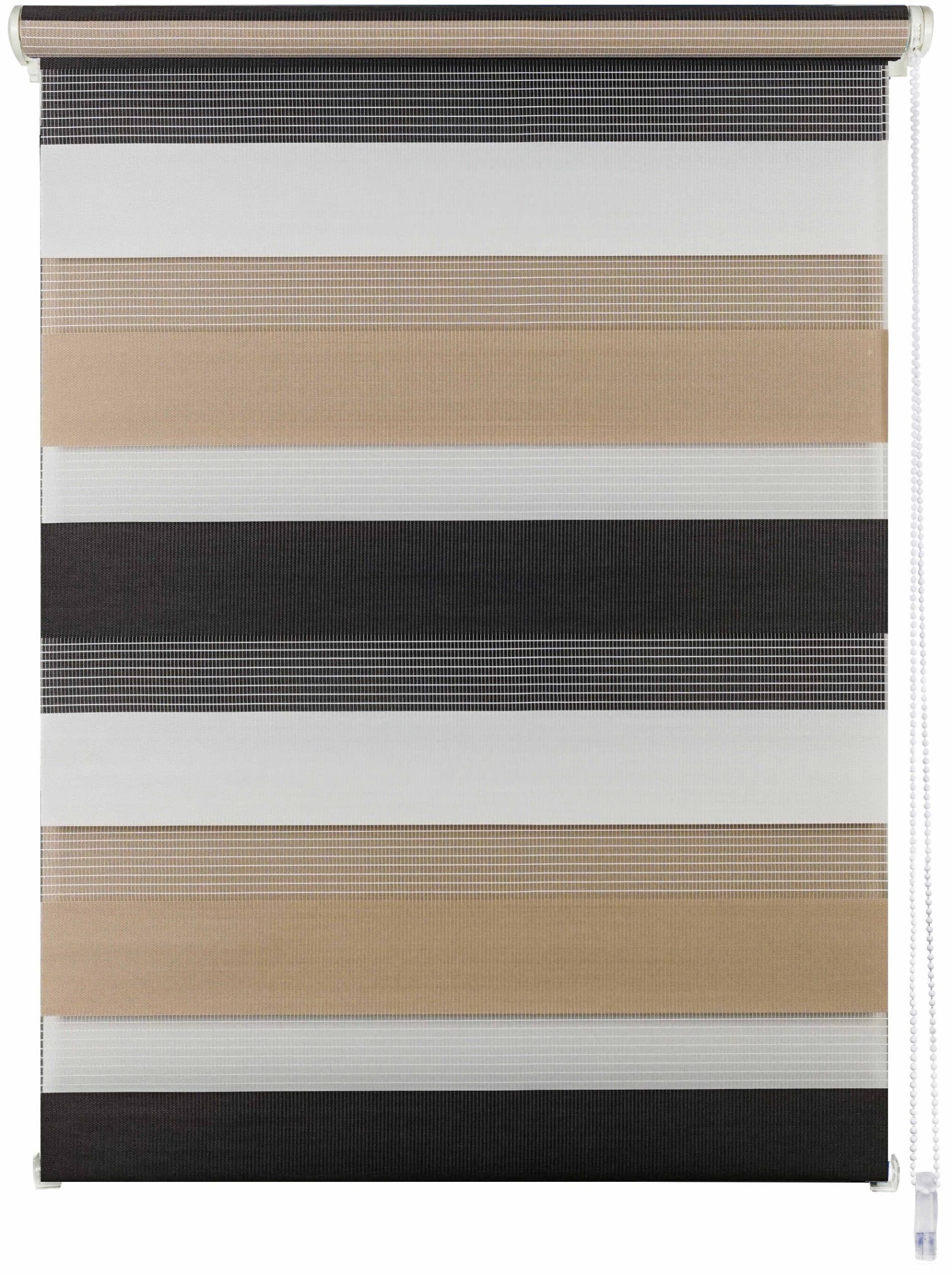 Ondeco Doppelrollo Just Triple Klemmfix  Seitenzugrollo Blickdicht Klemmfix Farbe: Cappuccino