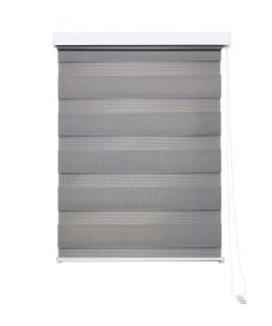 Ondeco Doppelrollo Kassetten Duo Rollo Seitenzugrollo mit Klemmträger inklusive Montagematerial Farbe: Grau