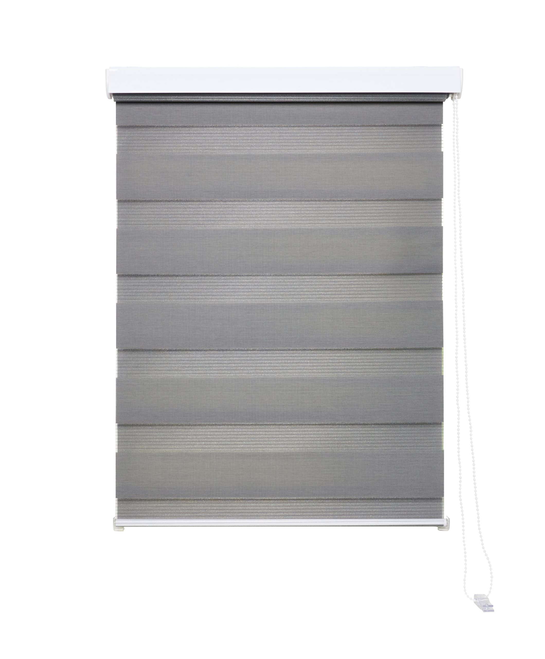 Ondeco Doppelrollo Kassetten Duo Rollo Seitenzugrollo mit Klemmträger inklusive Montagematerial Farbe: Grau