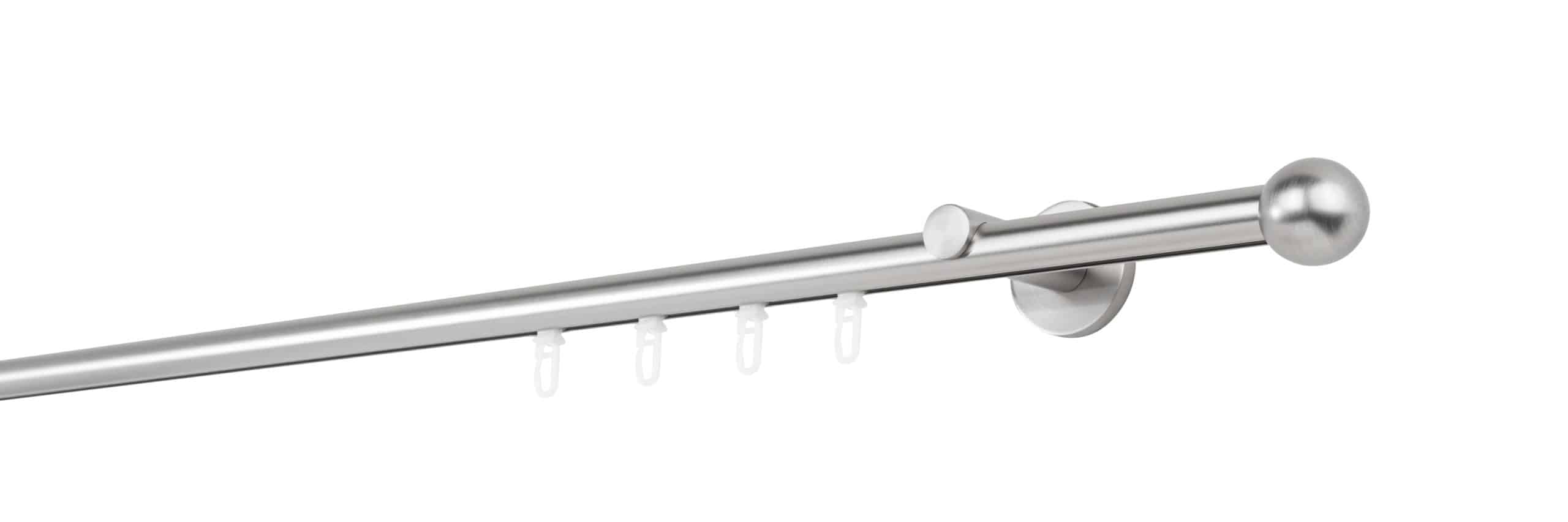 Ondeco Gardinenstange auf Maß Innenlauf 20mm Ball 1-lauf  Wandträger 6