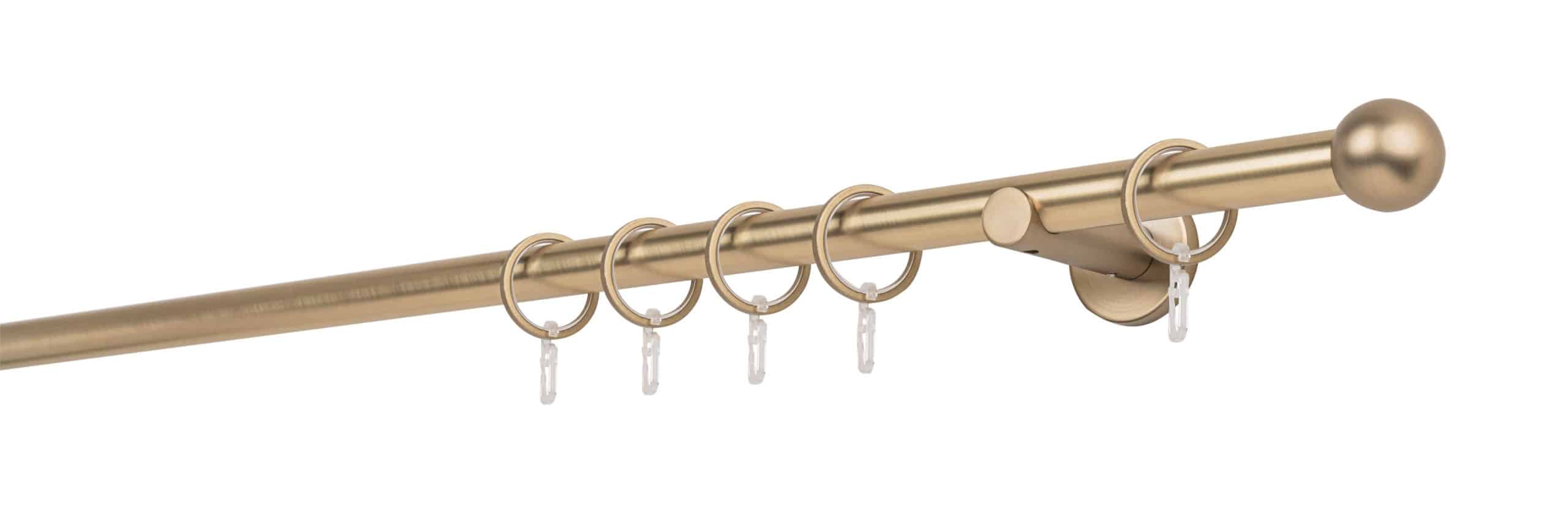 Ondeco Gardinenstange auf Maß Innenlauf 20mm Ball 1-lauf  Wandträger 6