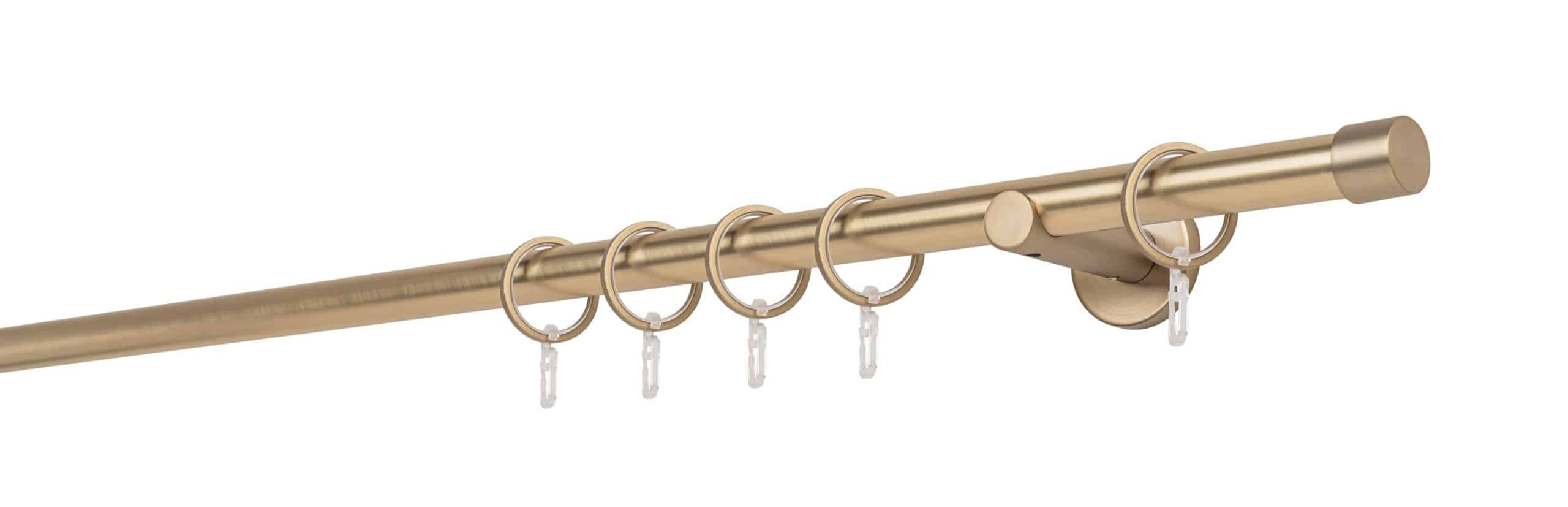 Ondeco Gardinenstange auf Maß Innenlauf 20mm Cap 1-lauf Wandträger 6