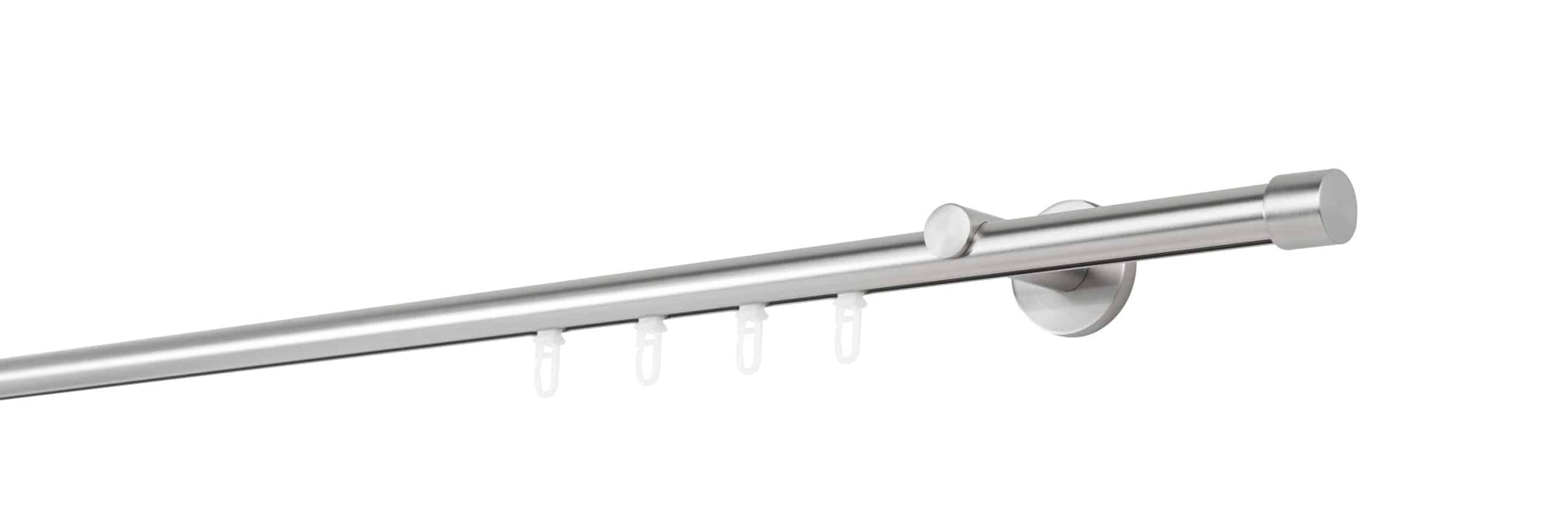 Ondeco Gardinenstange auf Maß Innenlauf 20mm Cap 1-lauf Wandträger 6