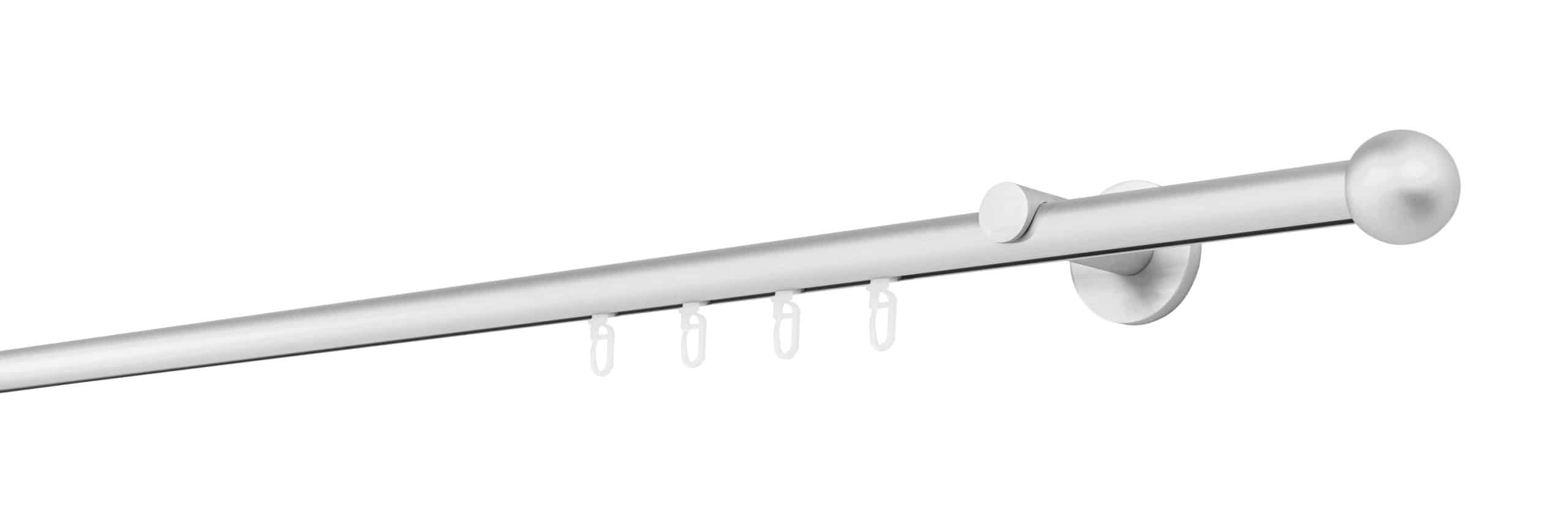 Ondeco Gardinenstange auf Maß Innenlauf 20mm Cap 1-lauf Wandträger 6