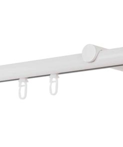 Ondeco Gardinenstange auf Maß Innenlauf 20mm Kegel 1-lauf Wandträger 12cm mit Gleiter Farbe: Weiß