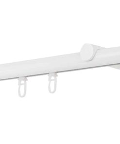 Ondeco Gardinenstange auf Maß Innenlauf 20mm Match 1-lauf Wandträger 12cm mit Gleiter Farbe: Weiß