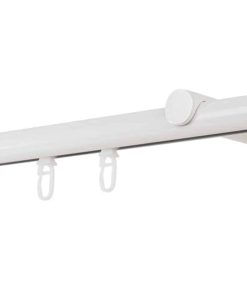 Ondeco Gardinenstange auf Maß Innenlauf 20mm Rag 1-lauf  Wandträger 12cm mit Gleiter Farbe: Weiß