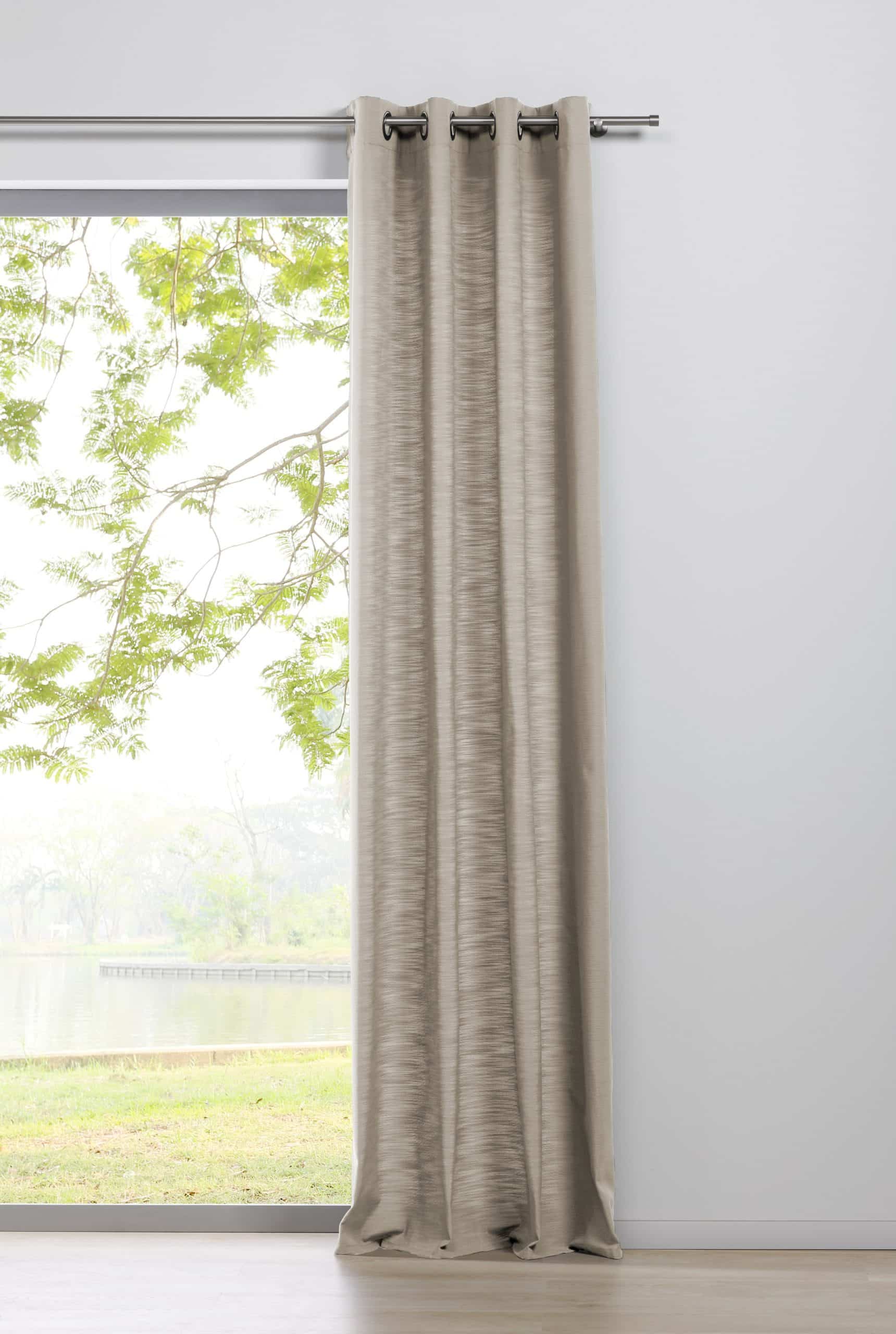 Ondeco Ösenschal Blickdicht Schals Gardinen Öse Ösengadine Vorhänge 1er Set Farbe: Beige