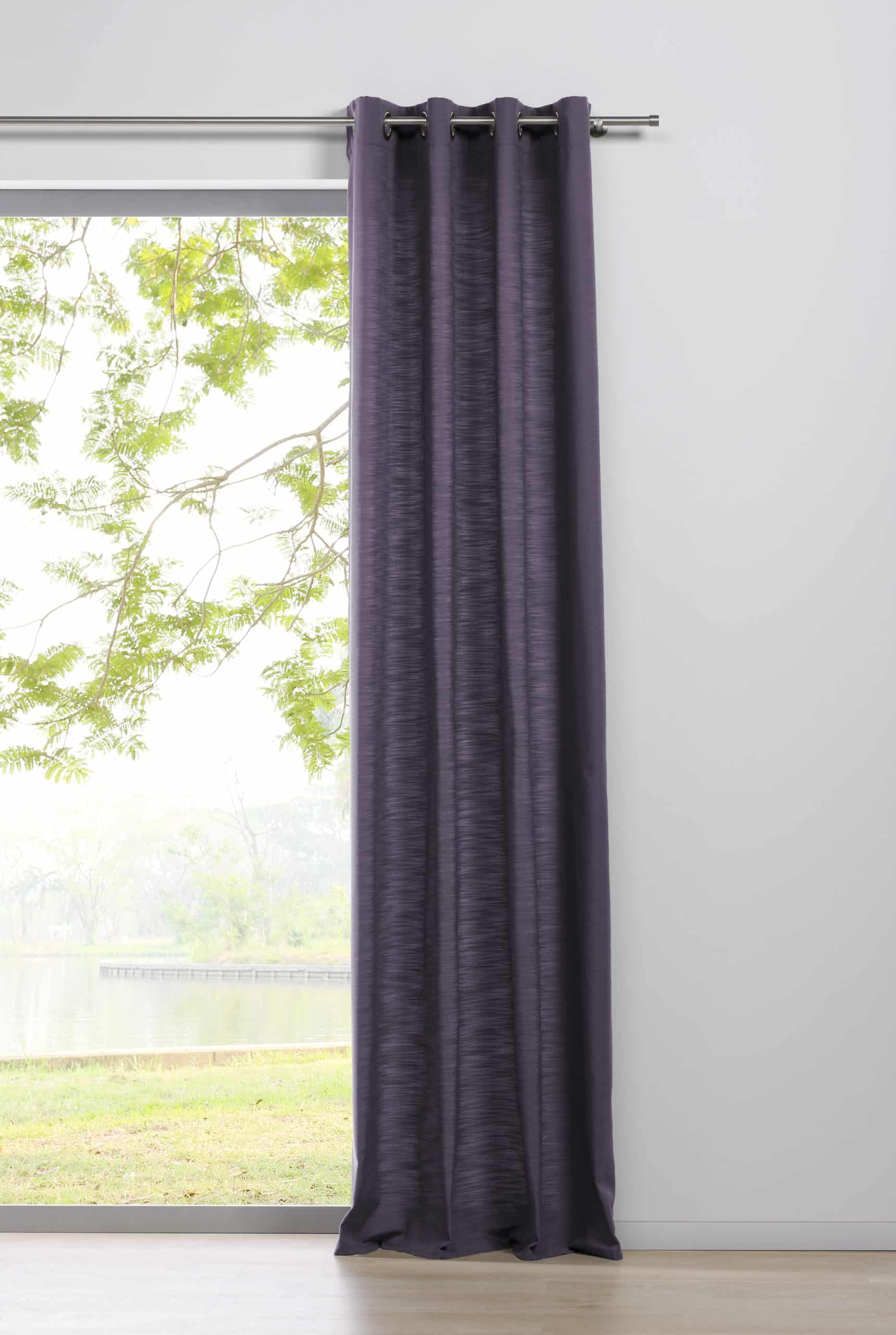 Ondeco Ösenschal Blickdicht Schals Gardinen Öse Ösengadine Vorhänge 1er Set Farbe: Brombeere