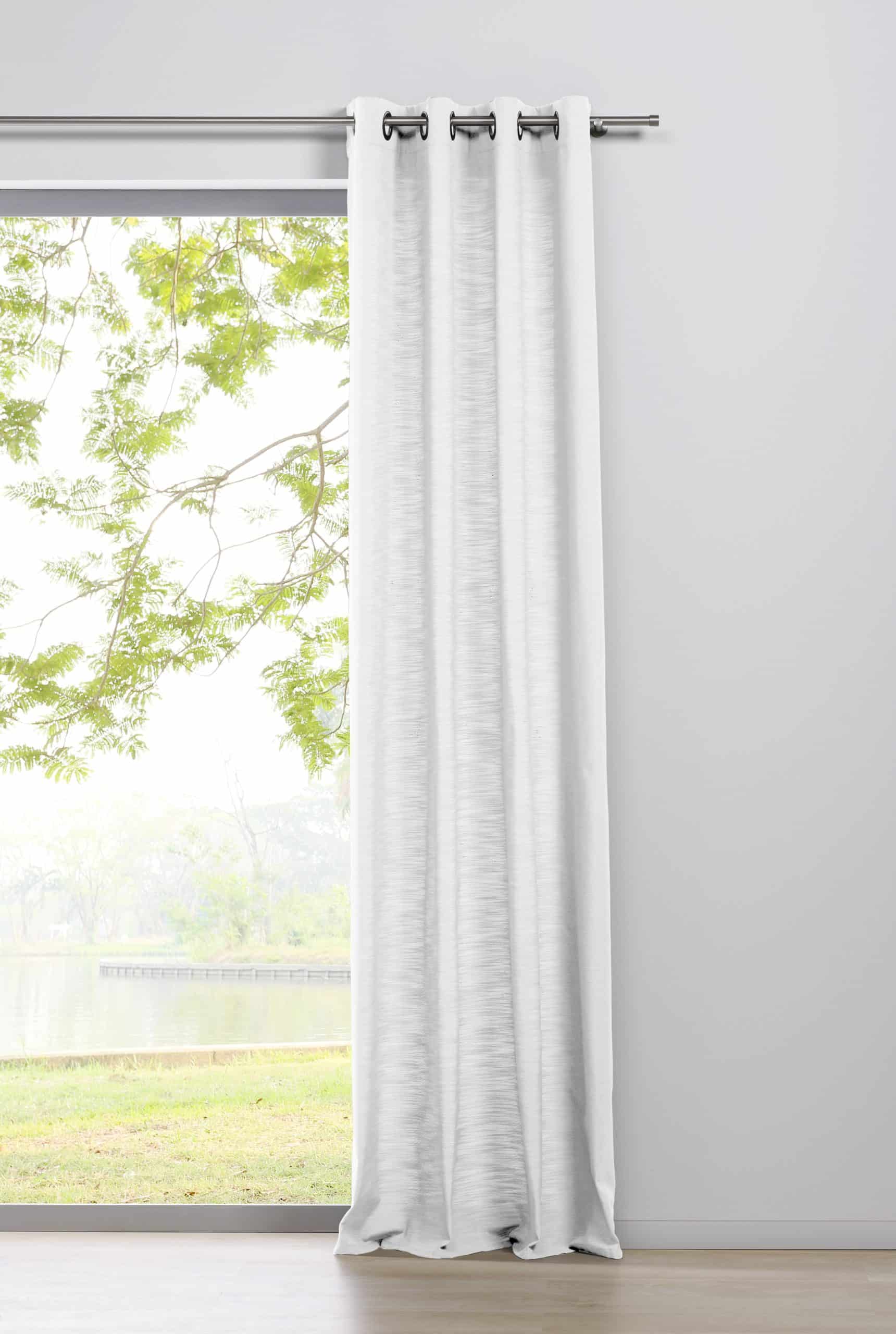 Ondeco Ösenschal Blickdicht Schals Gardinen Öse Ösengadine Vorhänge 1er Set Farbe: Weiß