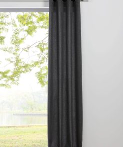 Ondeco Ösenschal Chalet Gardinen Blickdicht Vorhang Schlafzimmer Ösen Vorhänge Blickdicht 1er Set Farbe: Anthrazit