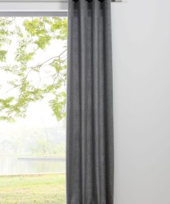 Ondeco Ösenschal Chalet Gardinen Blickdicht Vorhang Schlafzimmer Ösen Vorhänge Blickdicht 1er Set Farbe: Grau