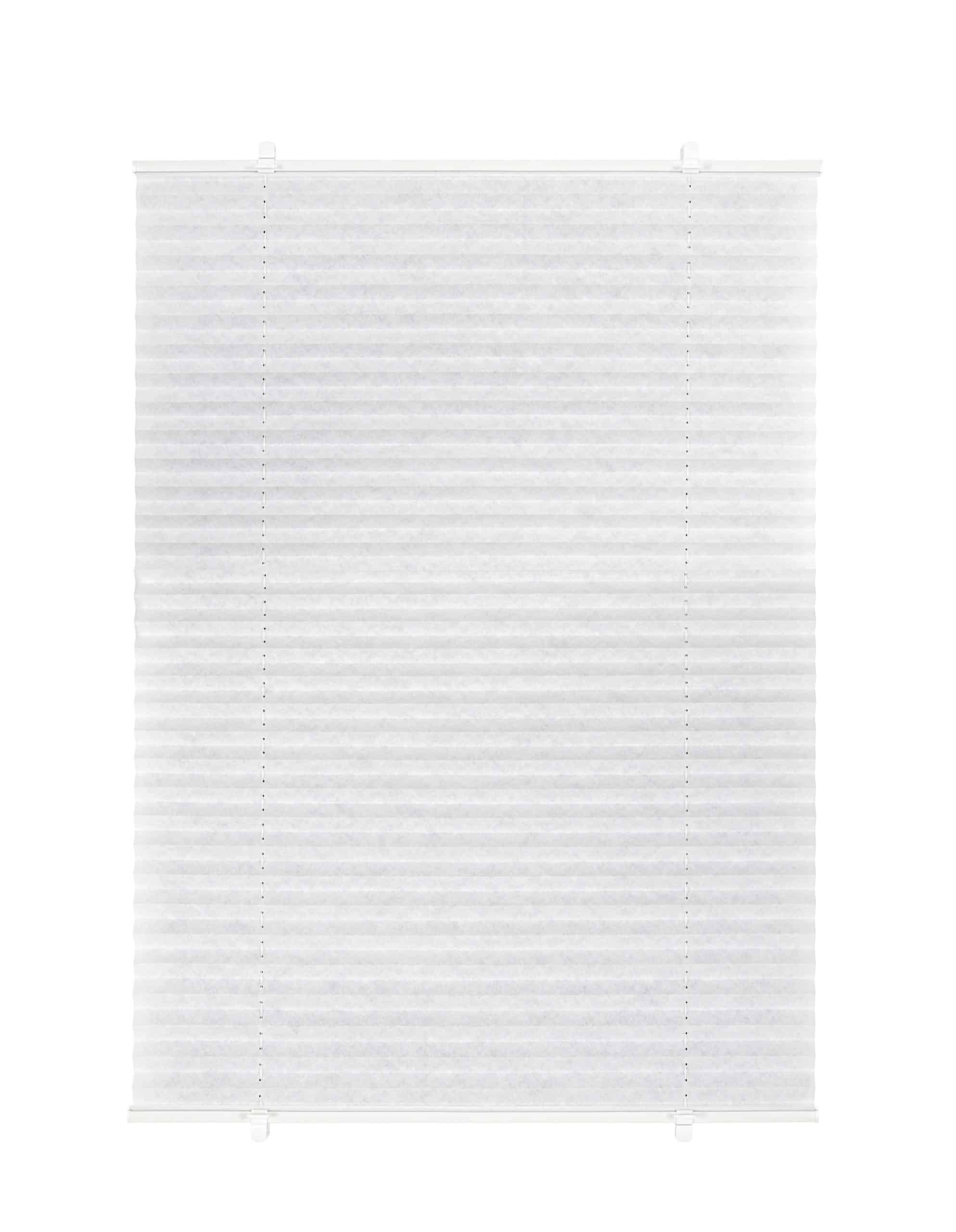 Ondeco Plissee Prompt ohne Bohren Basic mit Klemmträger Sonnenschutz Lichtschutz Klemmfix Farbe: Weiß