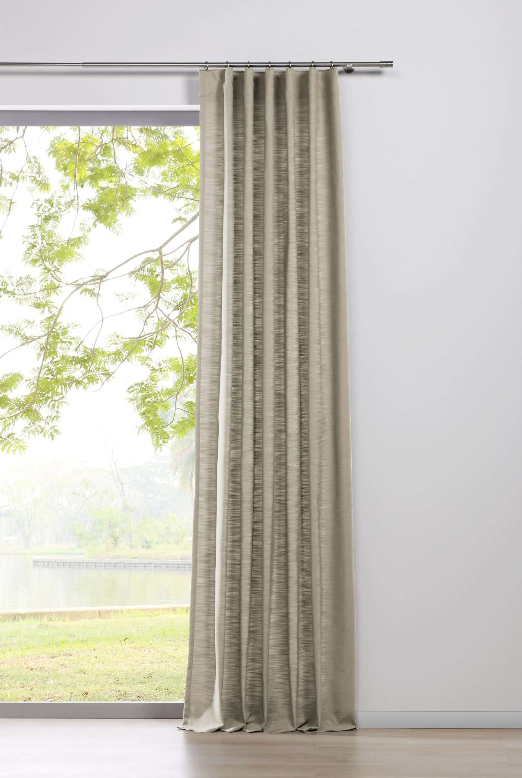 Ondeco Schlaufenschal Balance Gardinen Blickdicht Vorhang Schlafzimmer 1er Set Farbe: Beige